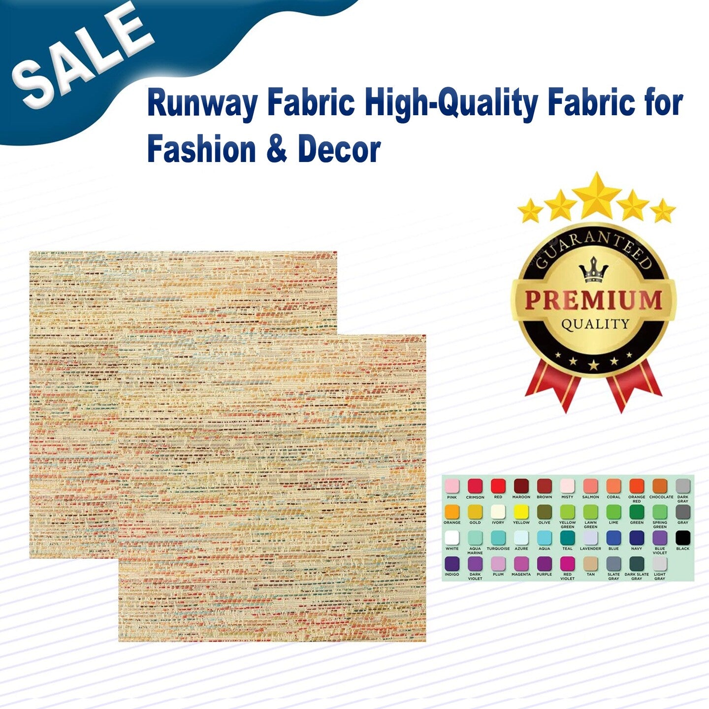 1 Yard Runway Fabric High-Quality Fabric for Fashion & Decor 100% Polyester