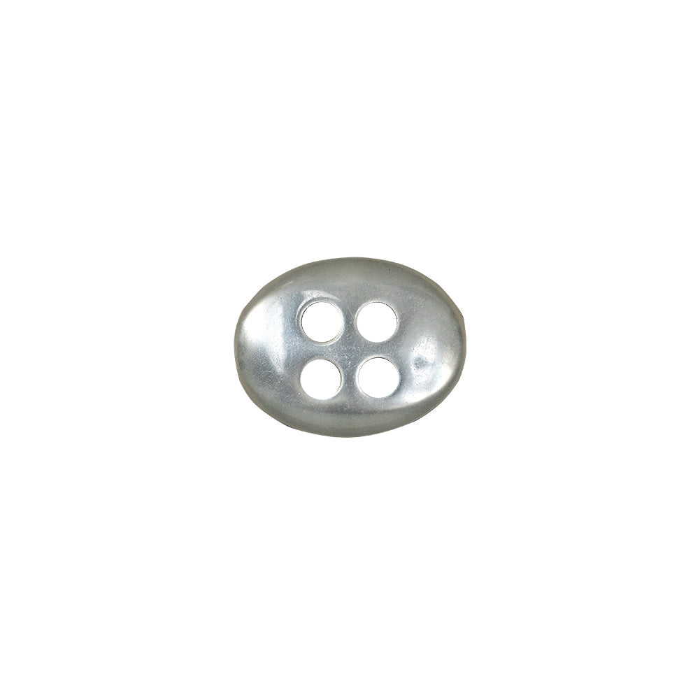 Silver Iridescent 4-Hole Oval-Shaped Plastic Button - 20L/12.5mm