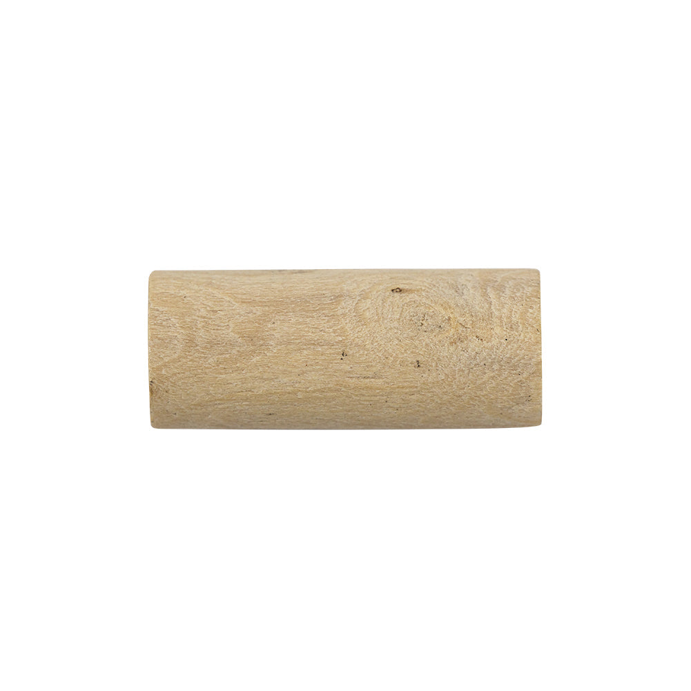 Natural Rod-Style Wood Toggle with Silver Metal Shank Back - 33L/21mm