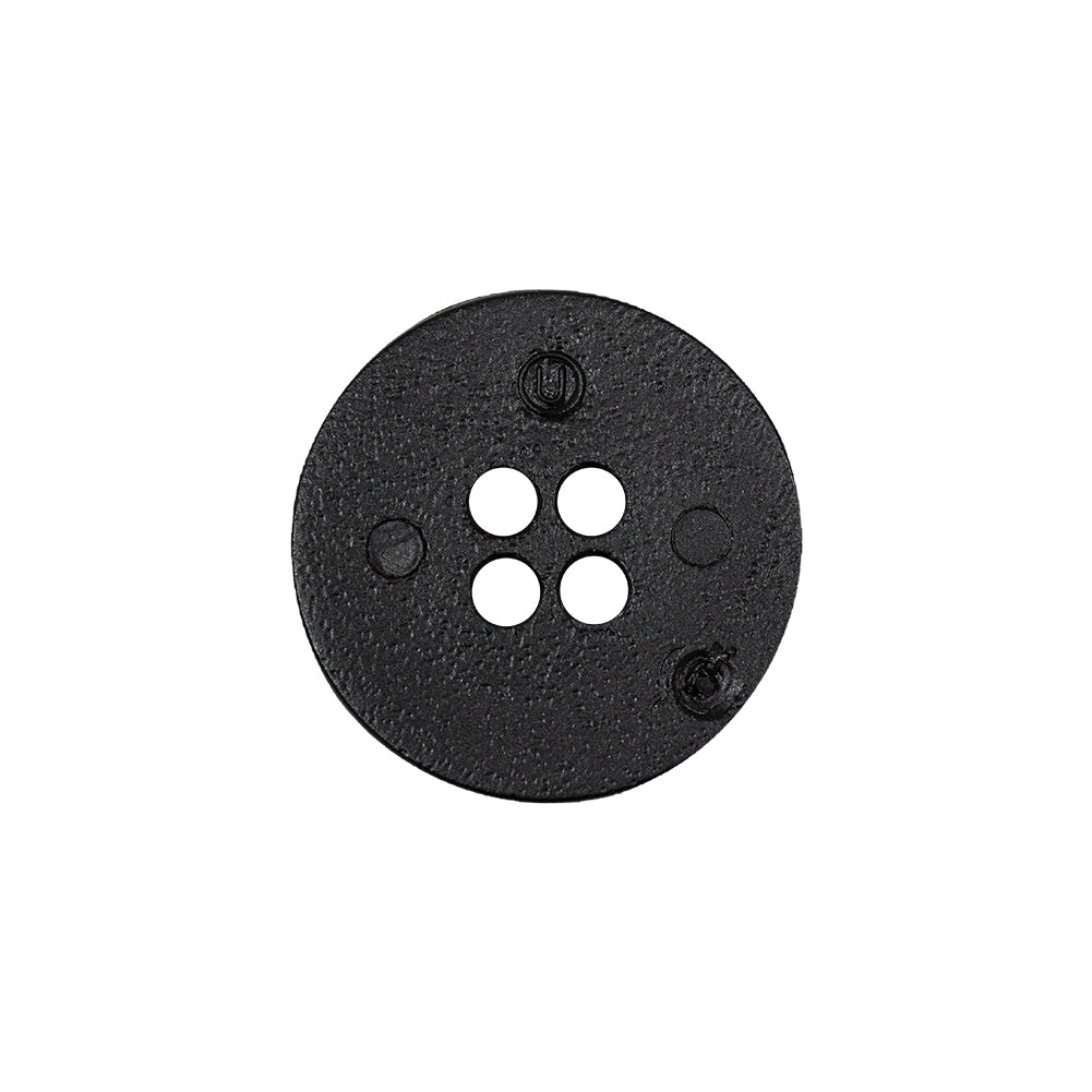 Gingerbread and Deep Charcoal Speckled Textured 4-Hole Molded Plastic Button - 32L/20mm