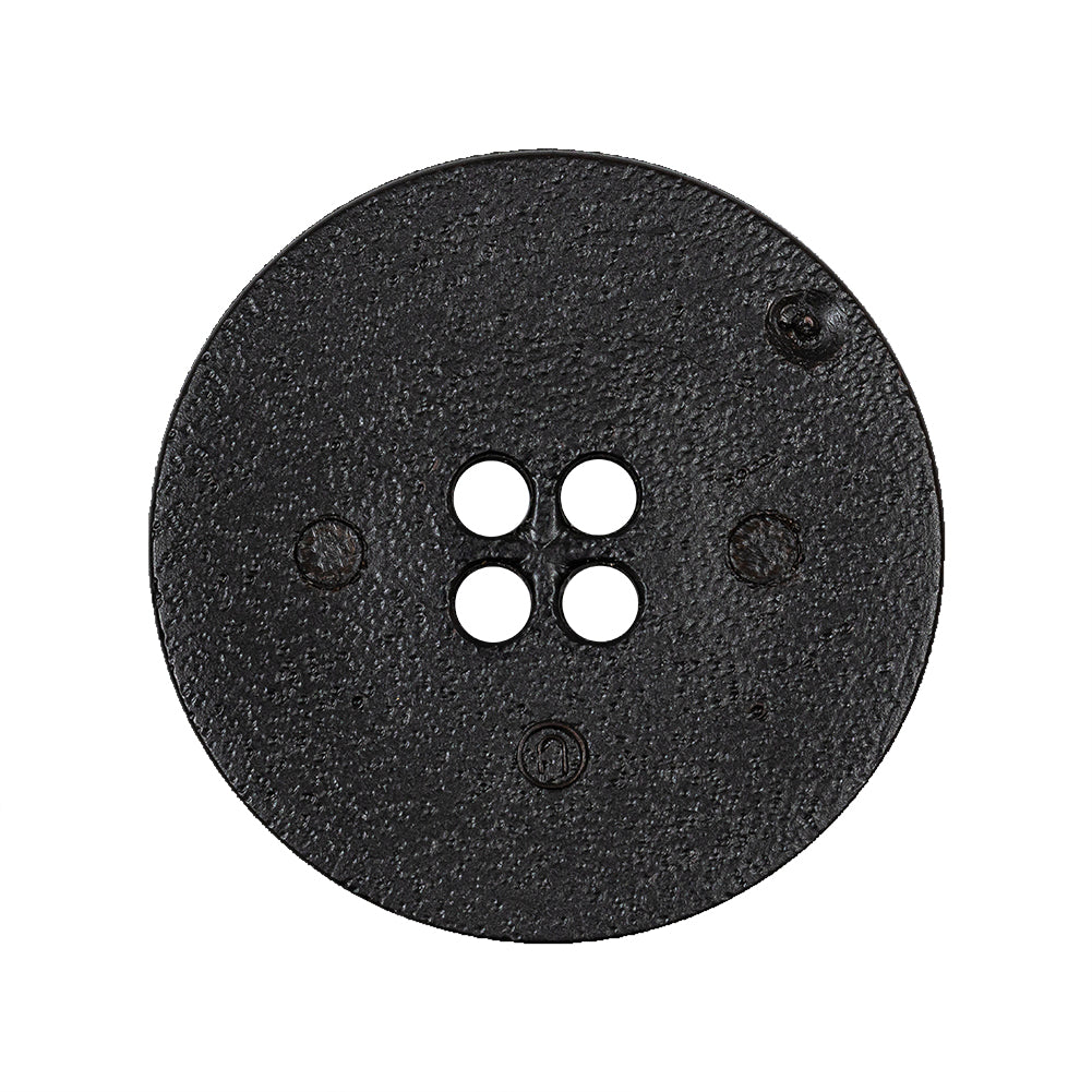 Gingerbread and Deep Charcoal Speckled Textured 4-Hole Molded Plastic Button - 45L/29mm