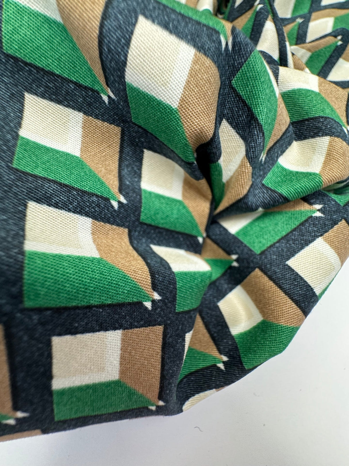 Cotton Poplin Geometric Multicolour Stretch