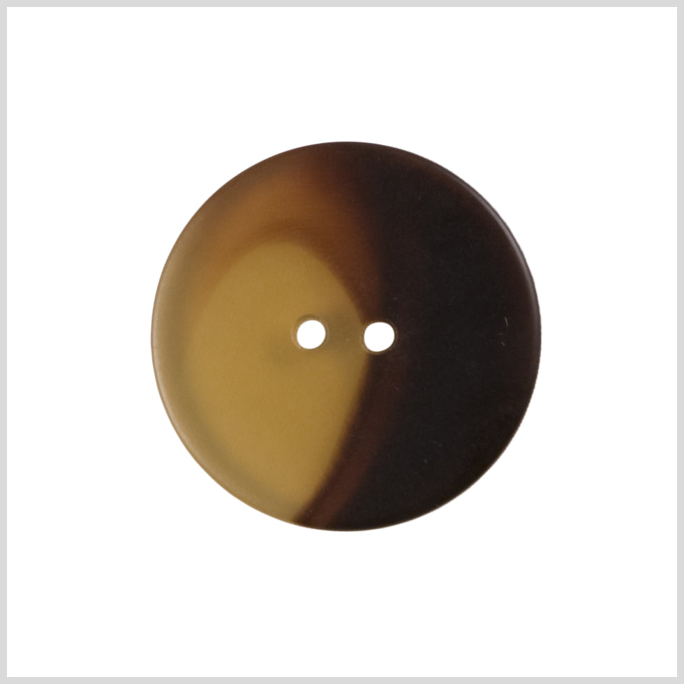 Plastic 2-Hole Button - 44L/28mm - Brown and Beige Swirled