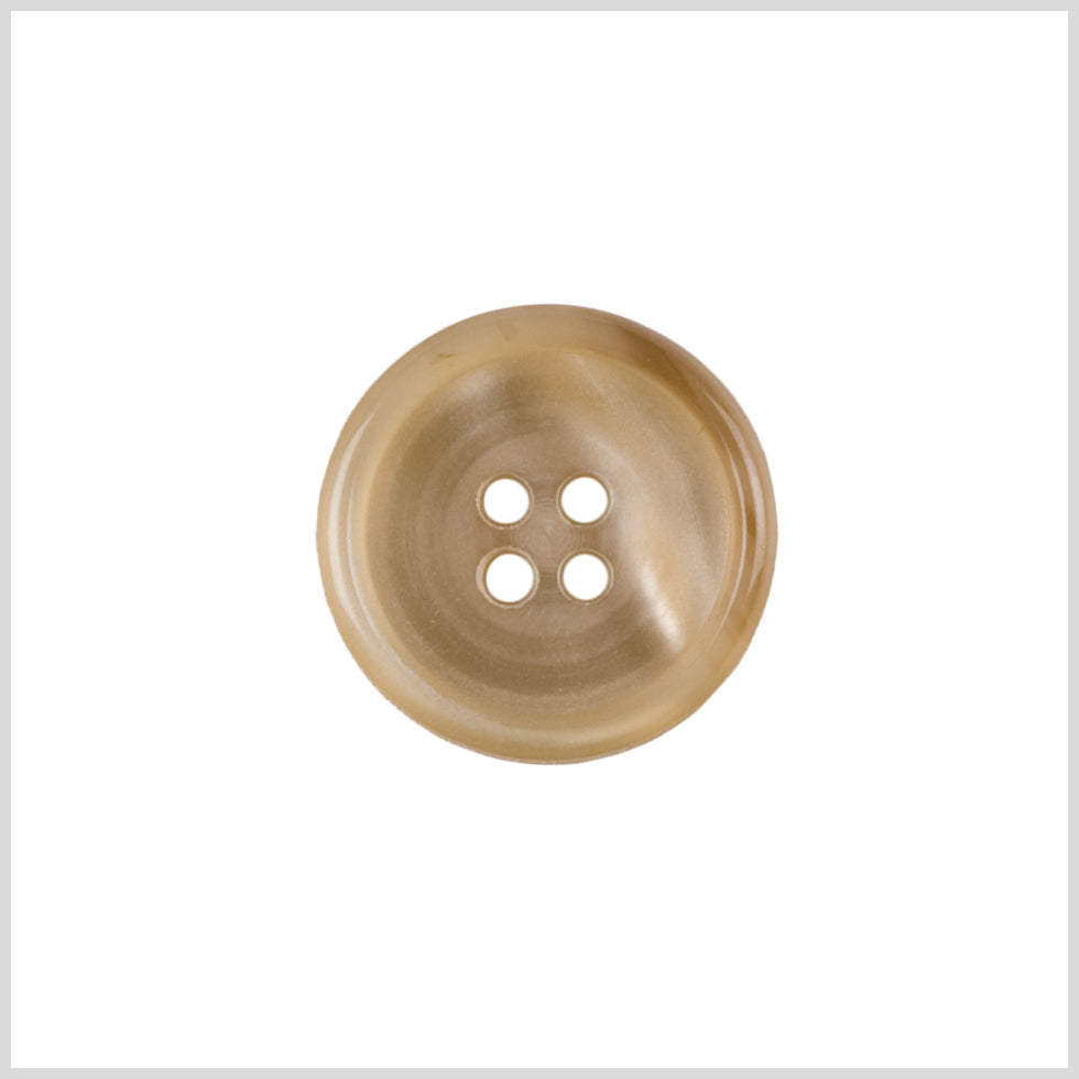 Plastic 4-Hole Button - 24L/15mm - Beige and Cream Streaks