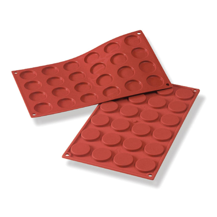 Silikomart Flexible Silicone Non-Stick Bakeware Florentine Mold 0.34 Oz, 1.38" Diam. x .20" Deep, 24 Cavities