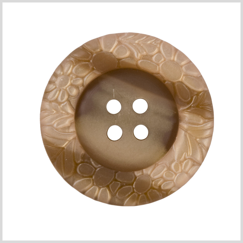 Rust Plastic Button - 40L/25.5mm
