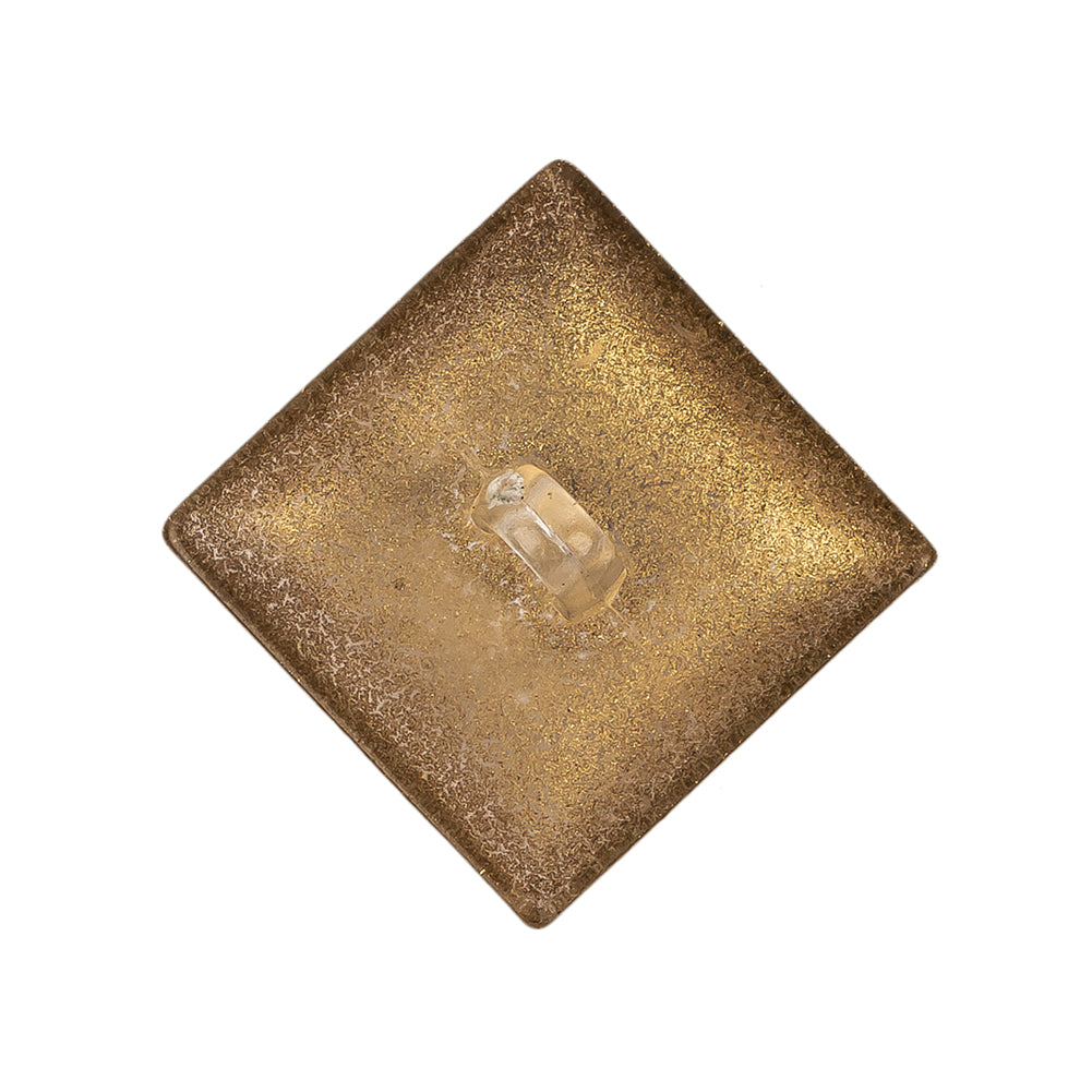 Square Plastic Shank Back Button - 44L/28mm - Gold