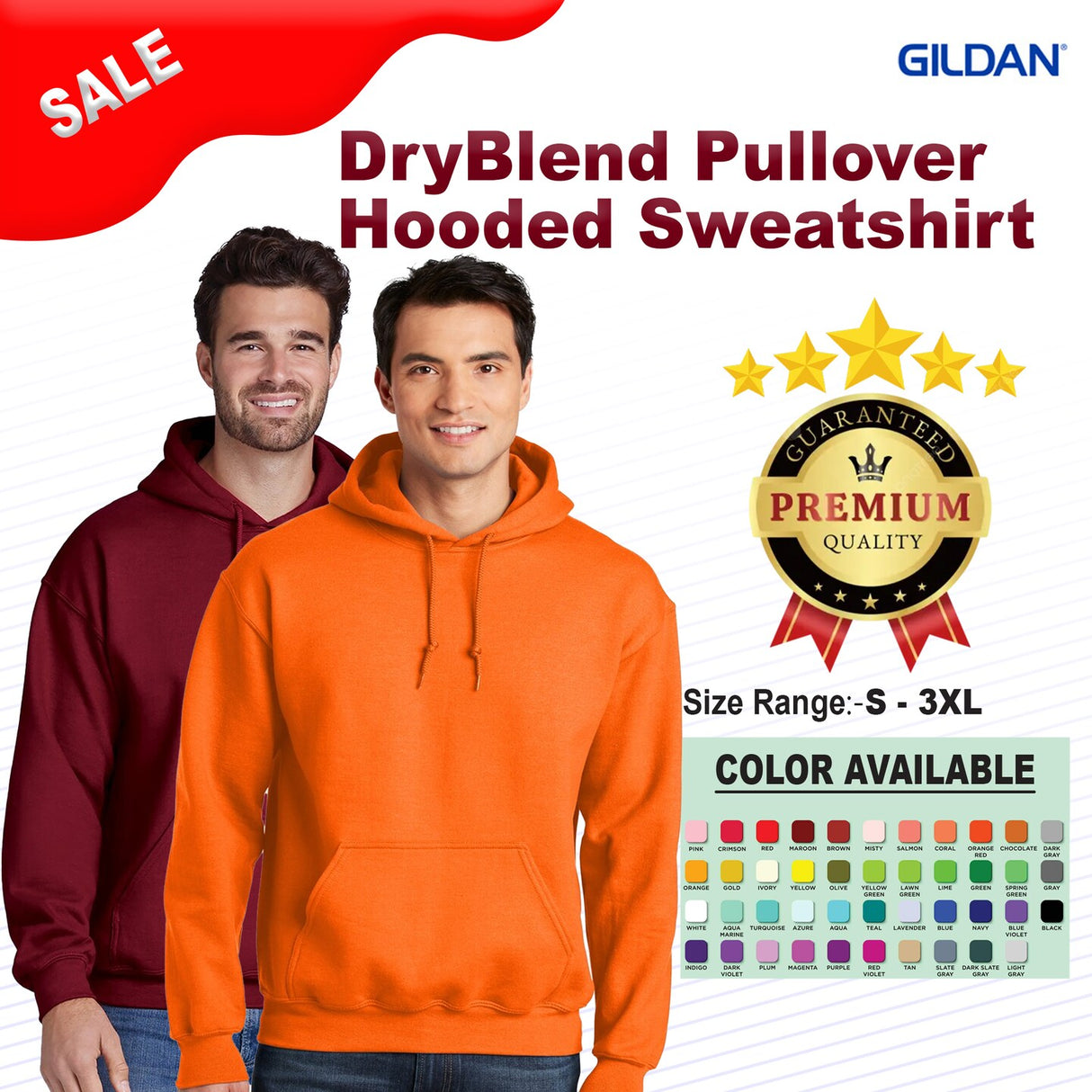 Gildan® DryBlend Pullover Hooded Long Sleeve Sweatshirt