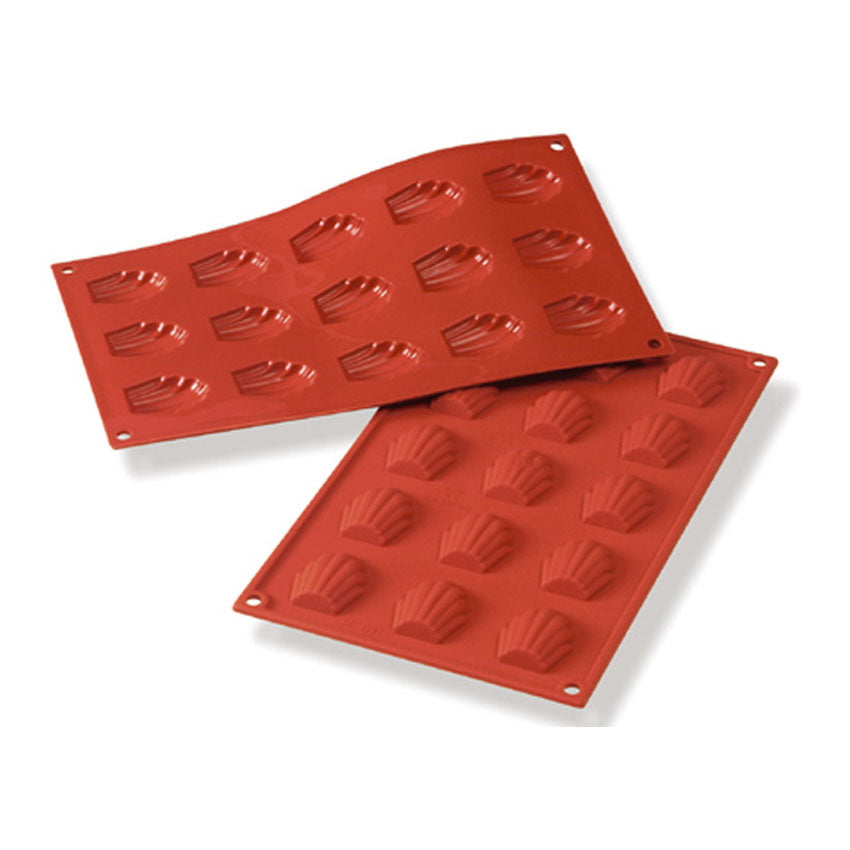Silikomart Flexible Silicone Non-stick Bakeware Madeleine Mold 0.34 Oz, 1.73" x 1.34" x .39" Deep, 15 Cavities