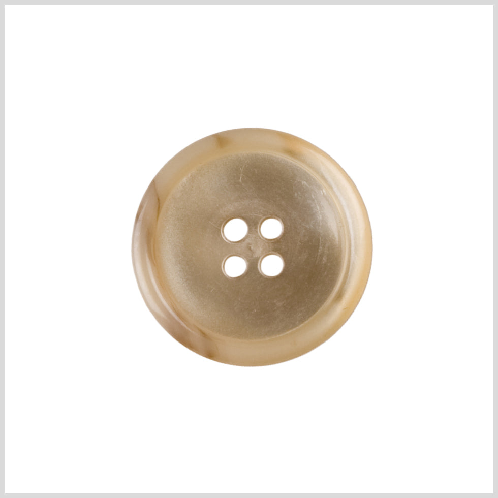 Plastic 4-Hole Button - 36L/23mm - Beige and Brown Marbling