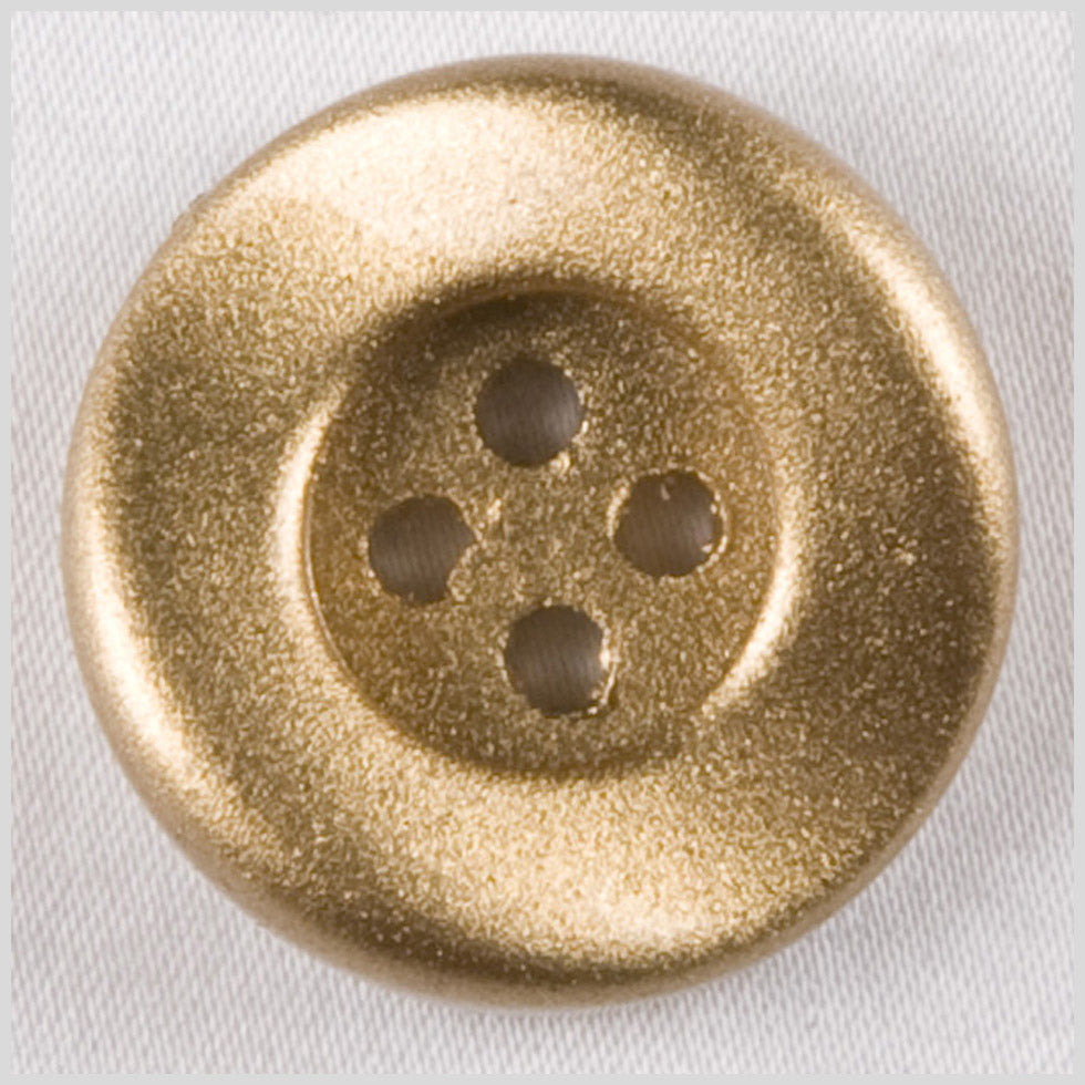 Plastic 4-Hole Button - 28L/18mm - Metallic Gold Tire Rim