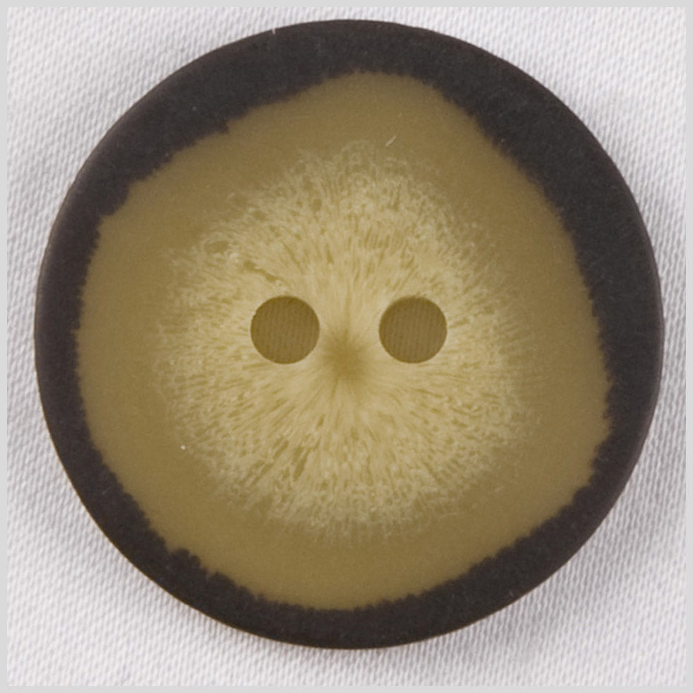 Plastic 2-Hole Button - 32L/20mm - Dark Brown and Cream Ombre Spot