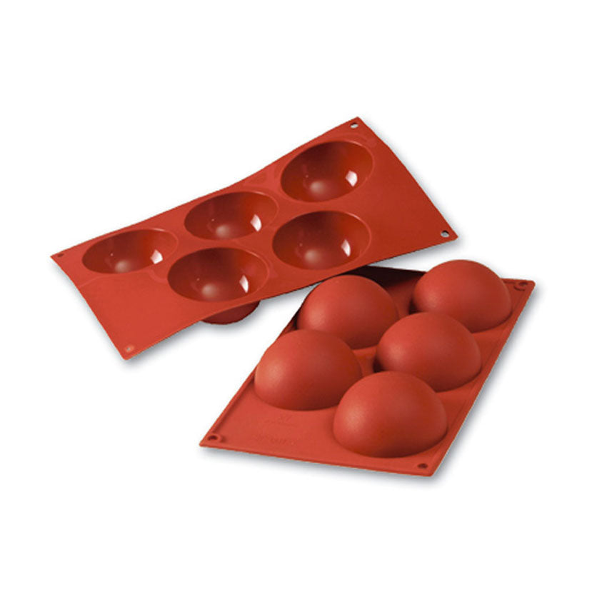 Silikomart SF001 Half Sphere Silicone Baking Mold, 4 Oz, 5 Cavities