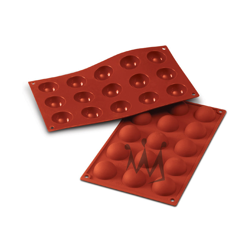 Silikomart SF005 Half Sphere Silicone Baking Mold, .68 Oz, 15 Cavities