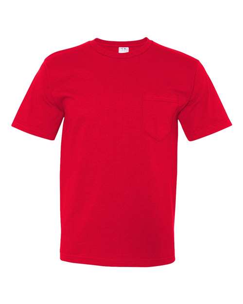 Bayside® USA-Made Midweight Pocket Crewneck Half Sleeve T-Shirt
