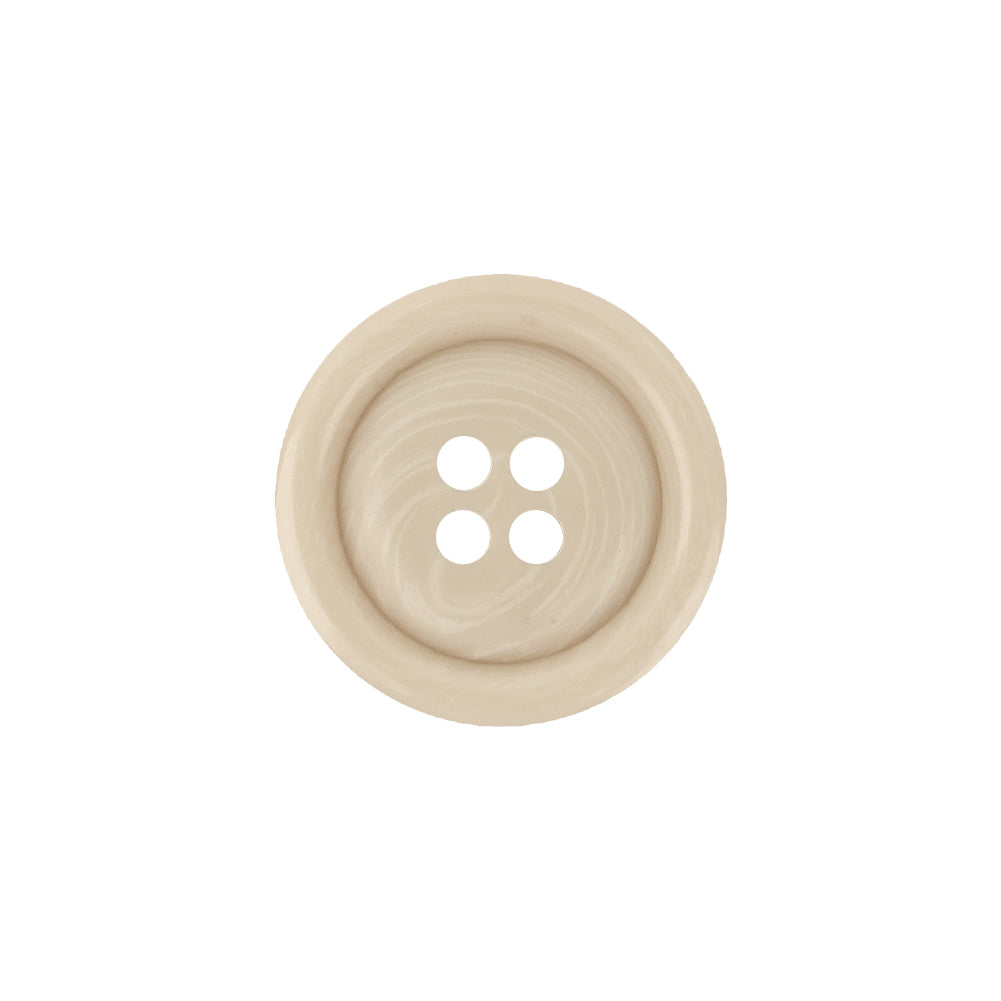 Ivory and White Tire Rim 4-Hole Plastic Button - 30L/19mm
