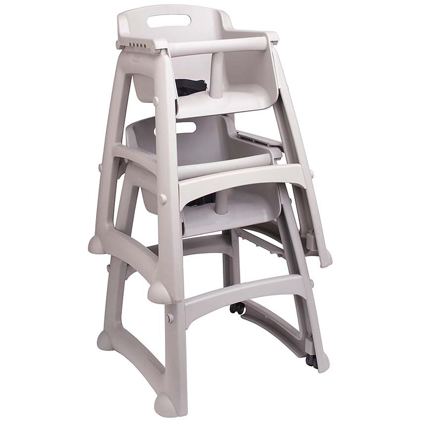 Rubbermaid FG781408PLAT Sturdy Chair High Chair without Wheels, Platinum