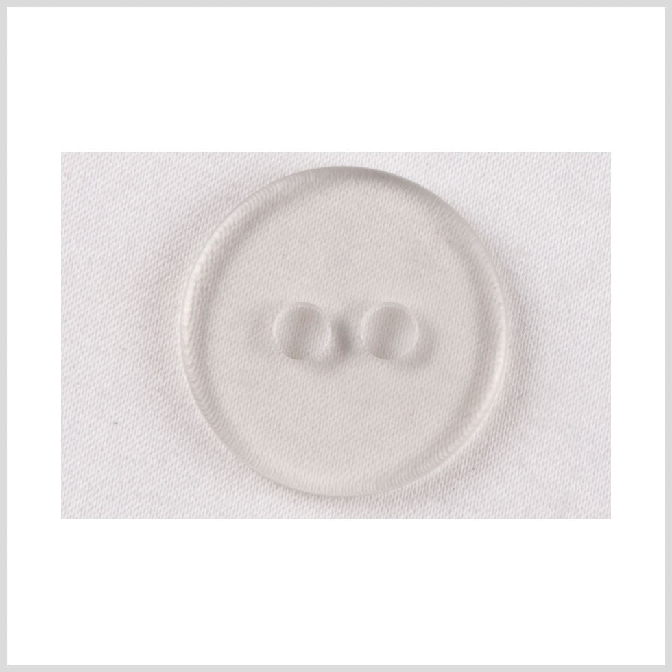 Plastic 2-Hole Button - 36L/23mm - Clear
