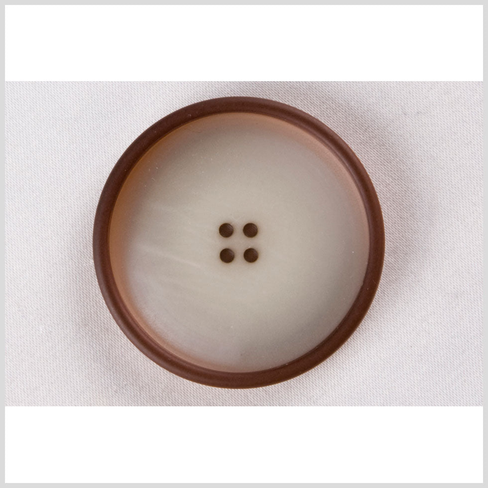 White Brown Plastic Button - 44L/28mm