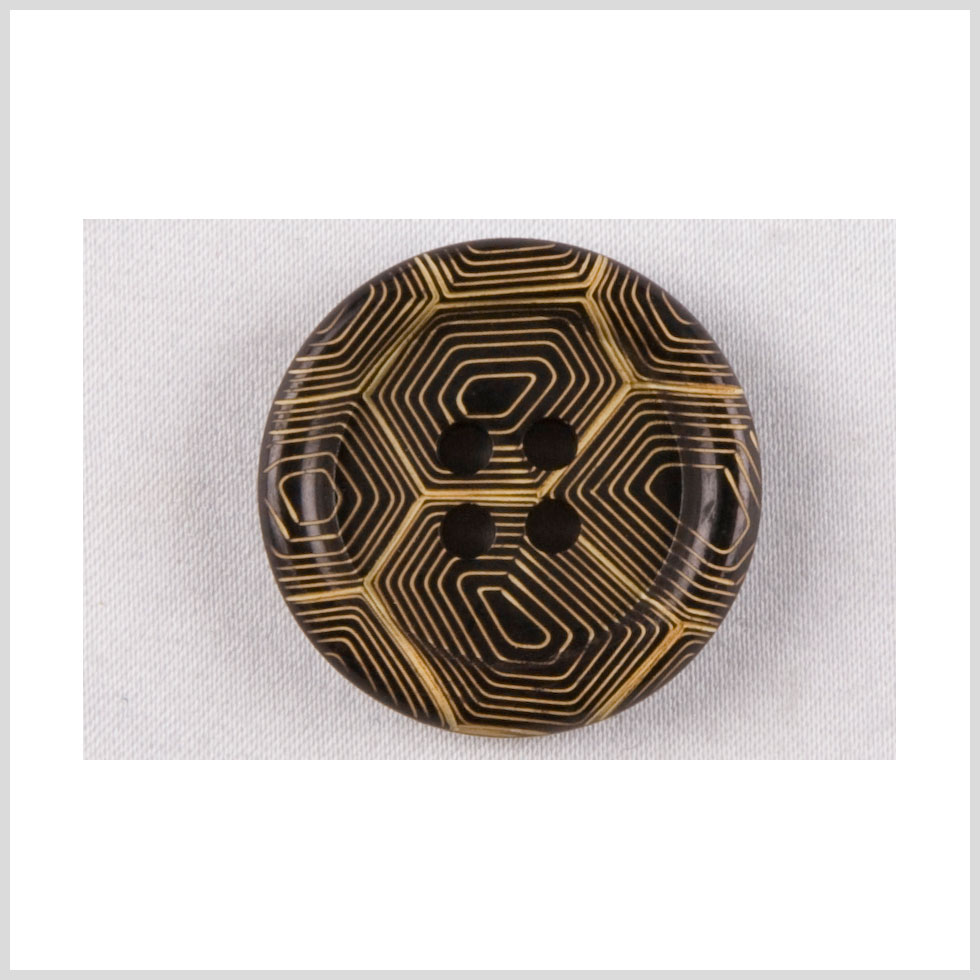 Gold and Black Narrow Rim 4-Hole Blazer Button - 36L/23mm