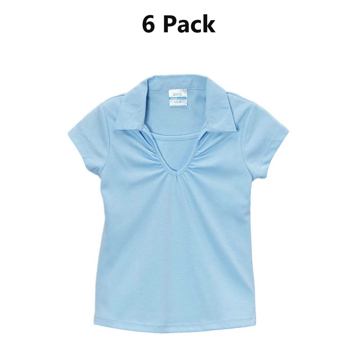 Girl's Uniform V Neck Collar Shirt