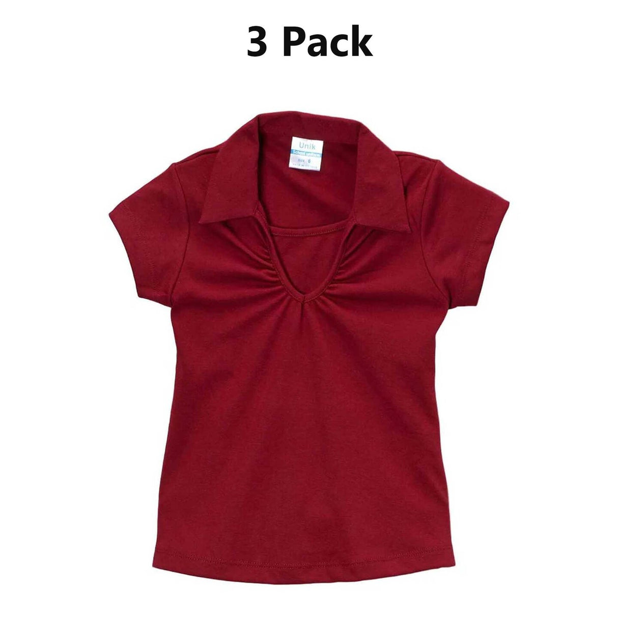 Girl's Uniform V Neck Collar Shirt