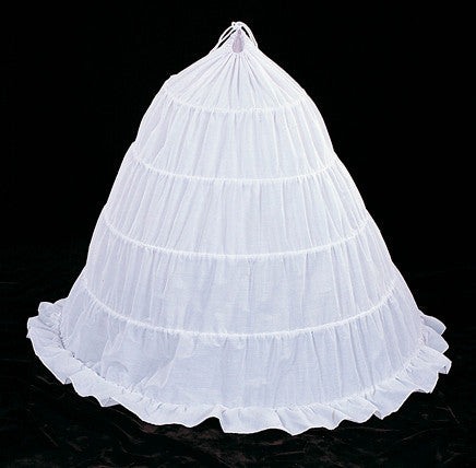 43 Inch White Bridal Petticoat Crinoline 5 Hoop Slip Skirt