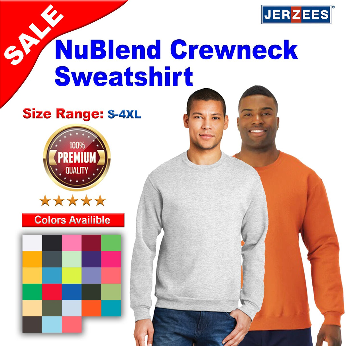 JERZEES® NuBlend Crewneck Long Sleeve Sweatshirt