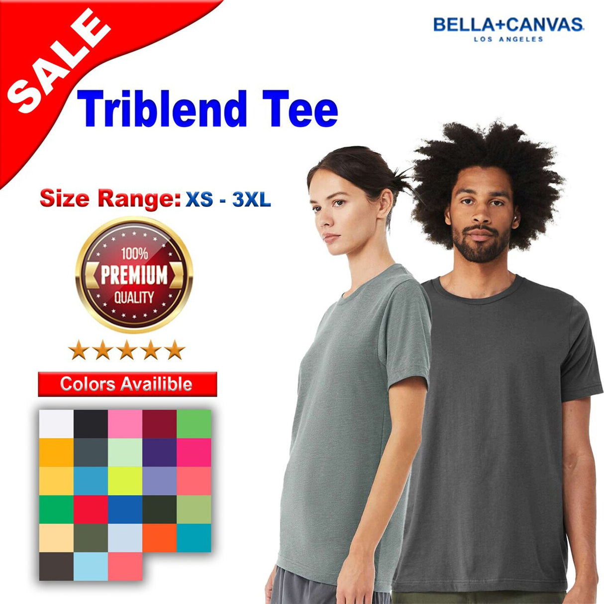 BELLA + CANVAS® Triblend Crewneck Short Sleeve Tee