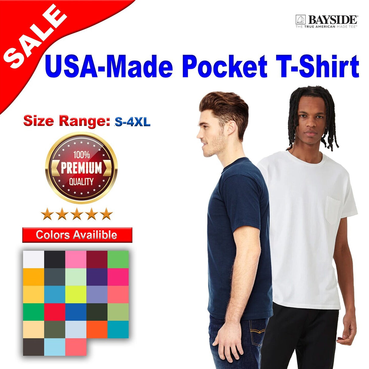 Bayside® USA-Made Pocket T-Shirt