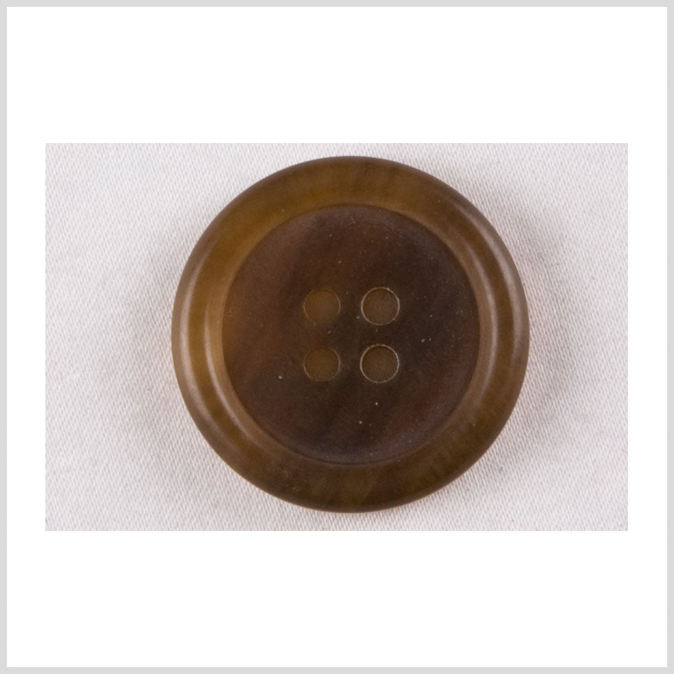 Plastic 4-Hole Button - 40L/25.5mm - Golden Brown Subtle Swirls