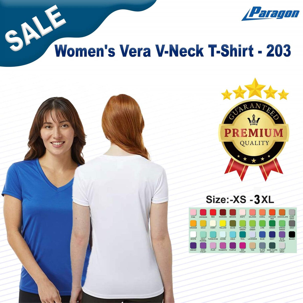 Paragon® Women's Vera V-Neck Short Sleeve T-Shirt