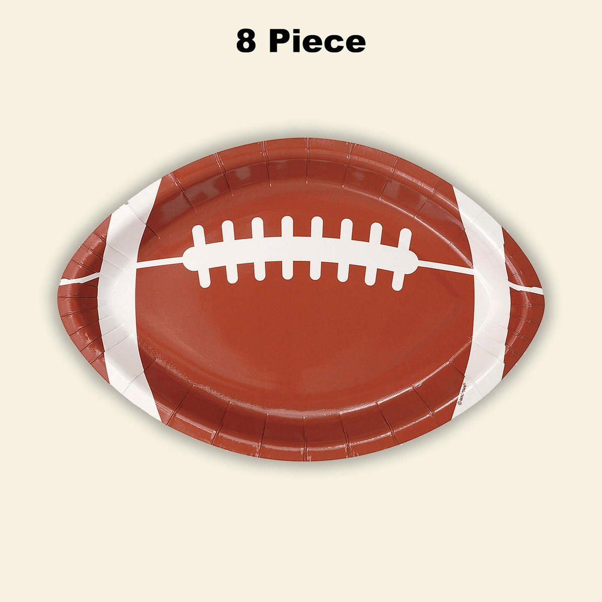8 Count Football Shaped Dinner Plates for Sports Party Tailgate Game Day 9.5" x 6.5"