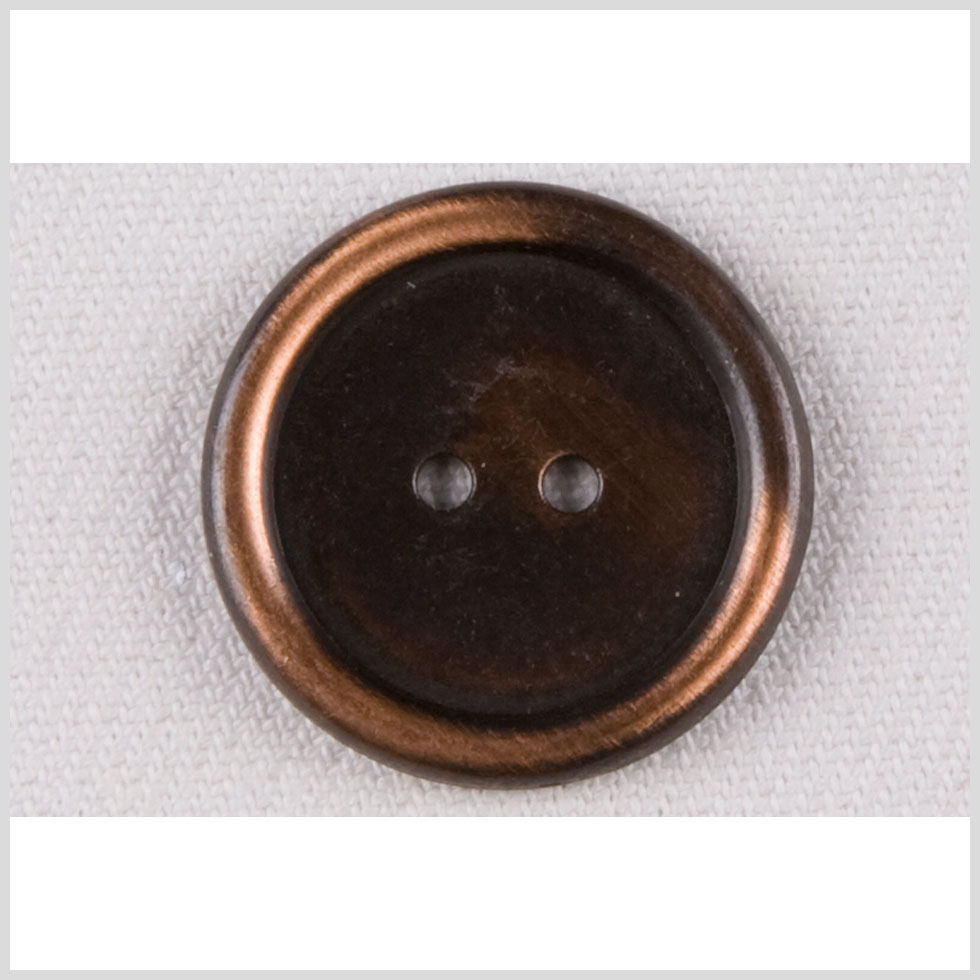 Metal 2-Hole Button - 36L/23mm - Copper Rolled Rim