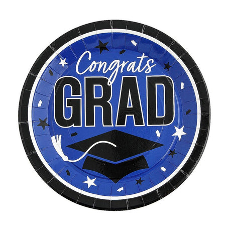 9" Congrats Grad Round Paper Dinner Plates 25 Count