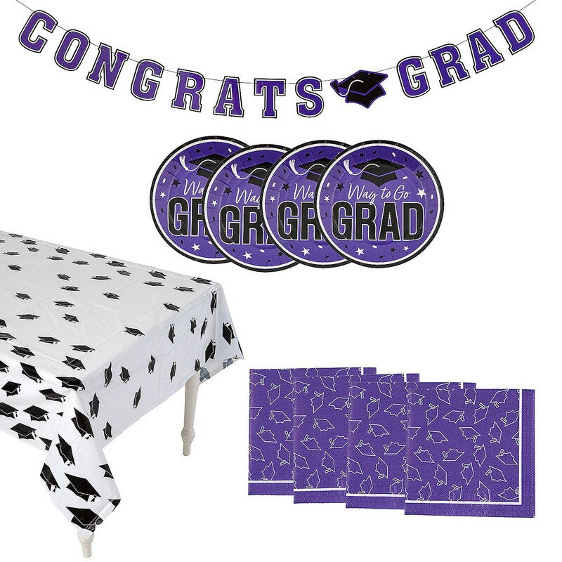 ৫০ জন অতিথির জন্য ১০২ পিস গ্র্যাজুয়েশন পার্টি সলিড কালার ডেজার্ট ডিসপোজেবল টেবিলওয়্যার কিট