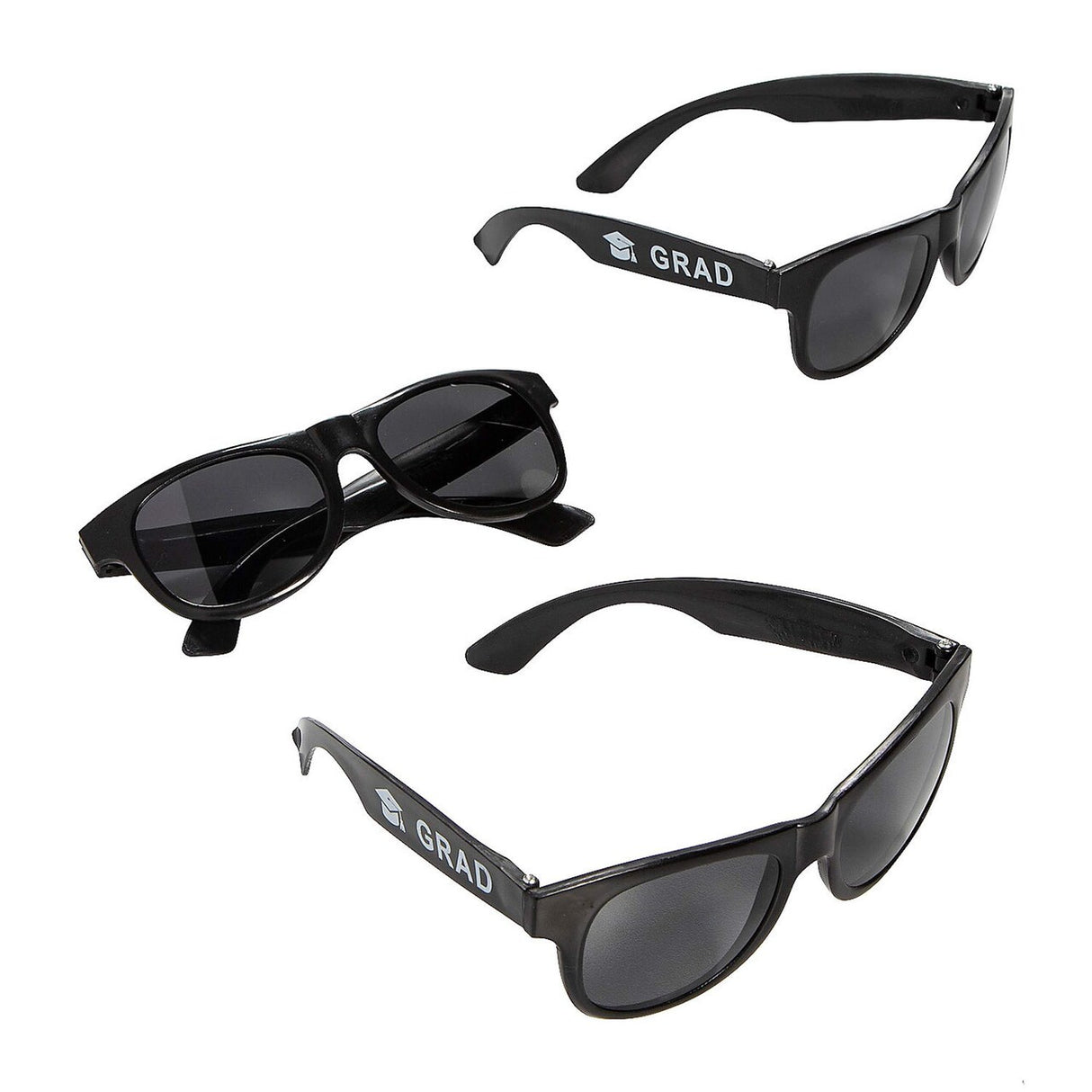 5 1/2" x 2" Graduation Black Nomad Plastic Novelty Sunglasses - 12 Pc.