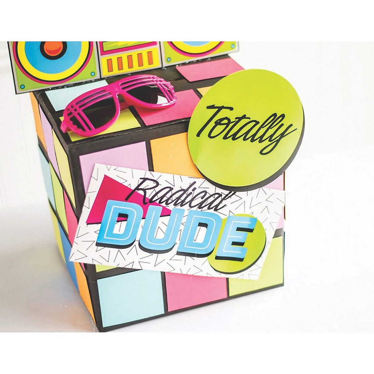 6" Adults 80s Brightly Colored Neon Plastic Sunglasses - 12 Pc.