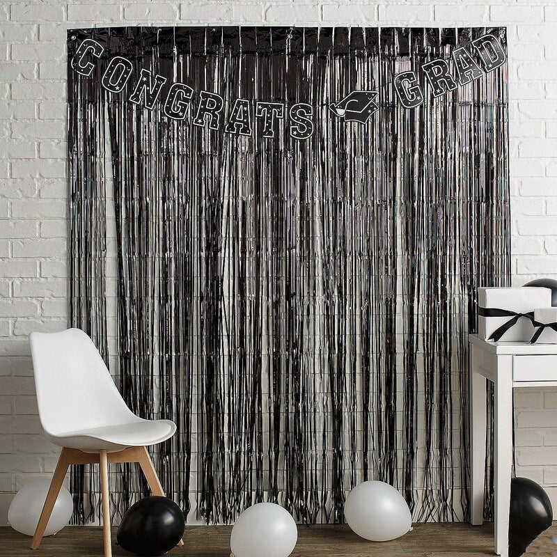 Graduation Party Congrats Grad Fringe Backdrop Kit 3 Piece