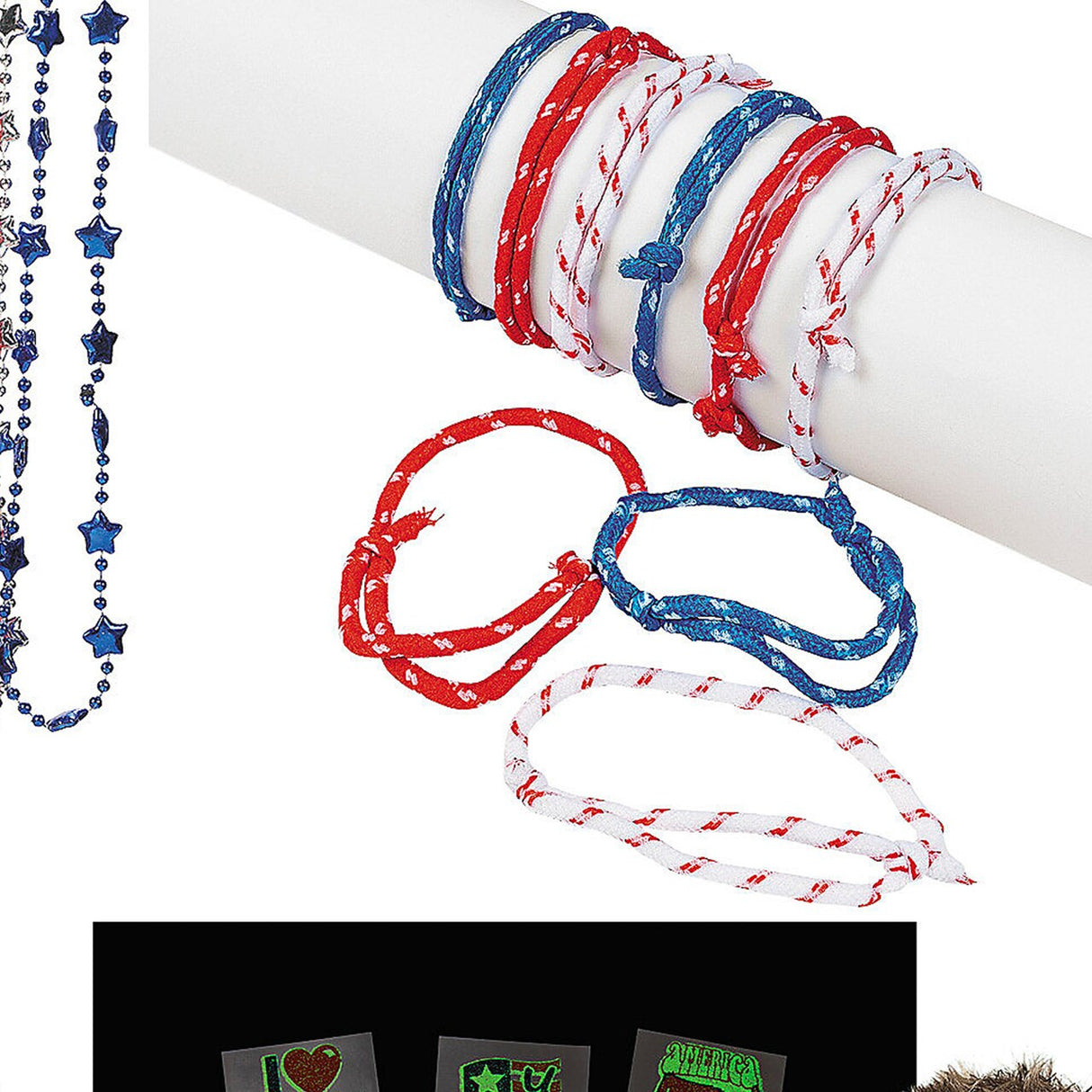 Bulk 192 Pieces Value Patriotic Wearables & Accessories Kit