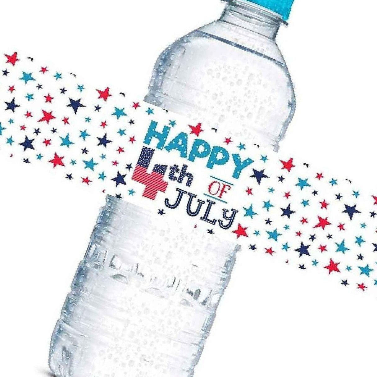 AmandaCreation 4th of July Party Water Bottle Wrappers 45 Pieces