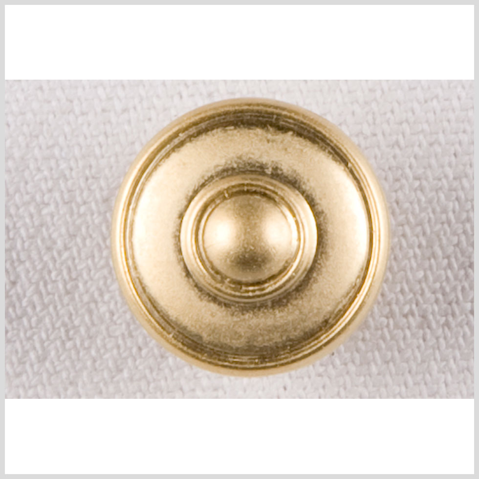 Metal Shank Back Button - 24L/15mm - Gold Concentric Rings