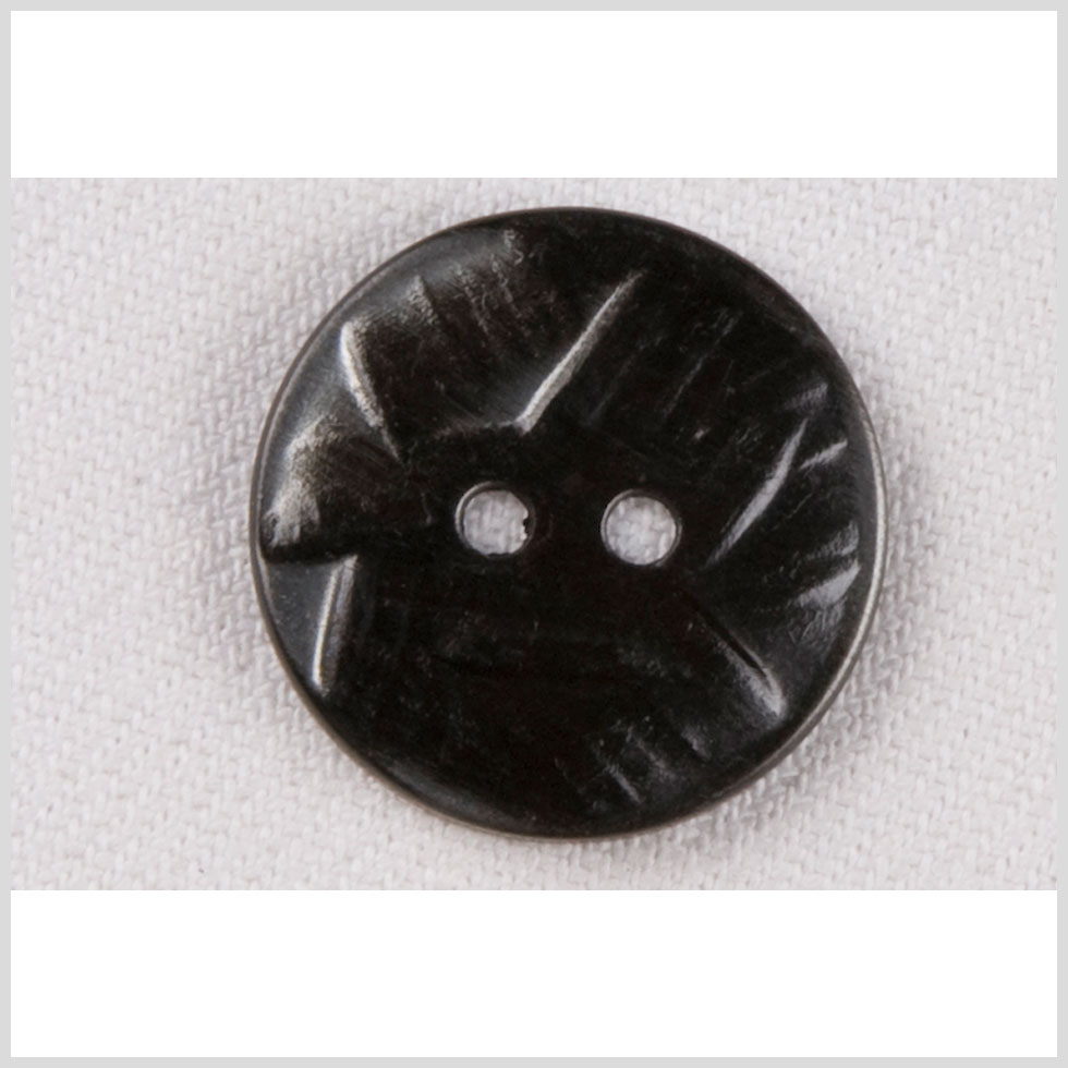 Metal 2-Hole Button - 24L/15mm - Gunmetal Abstract Carvings