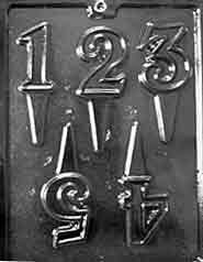 Numbers 1, 2, 3, 4, 5 Cake Toppers Chocolate Mold