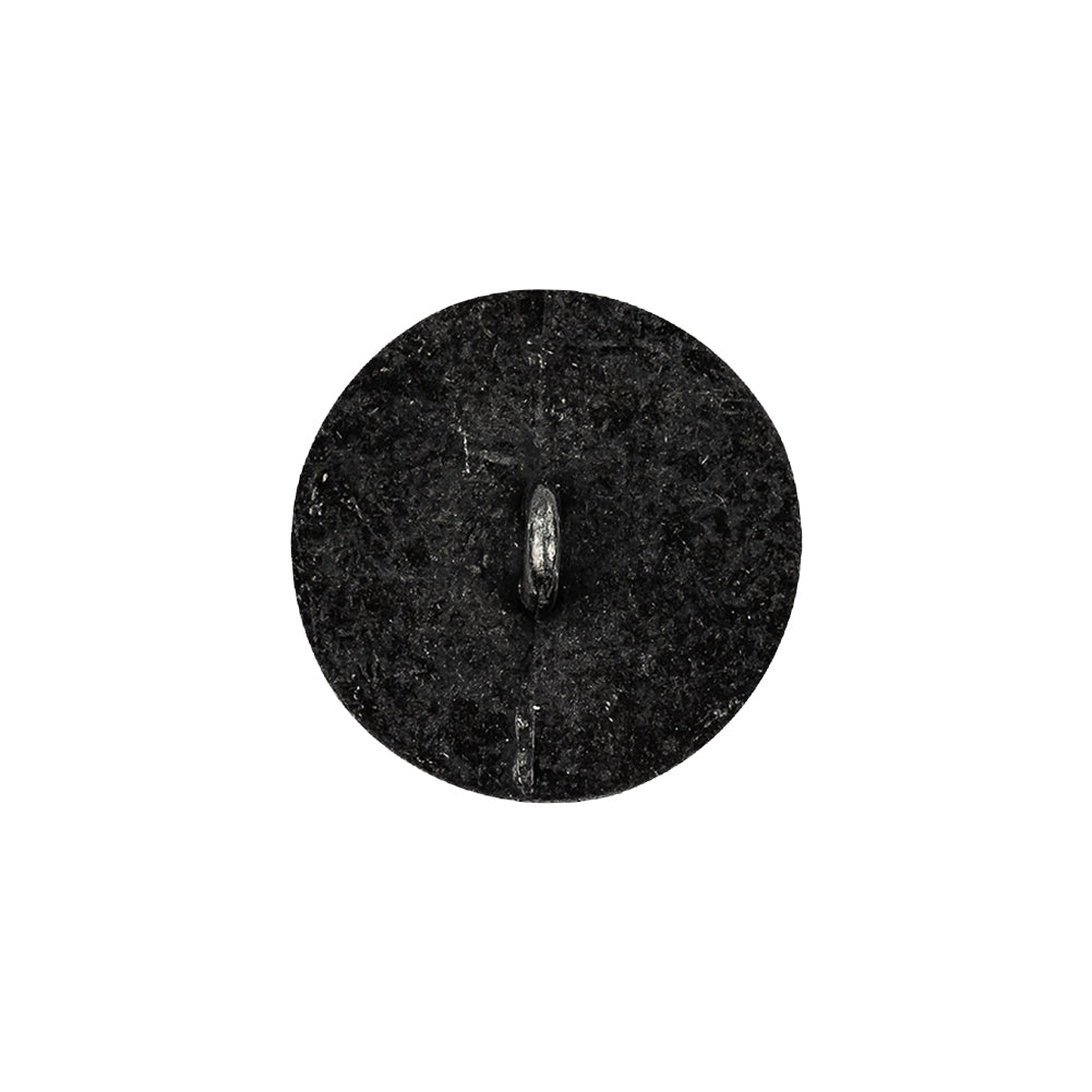 Metal Shank Back Button - 32L/20mm - Gunmetal Nailshead and Curly Border