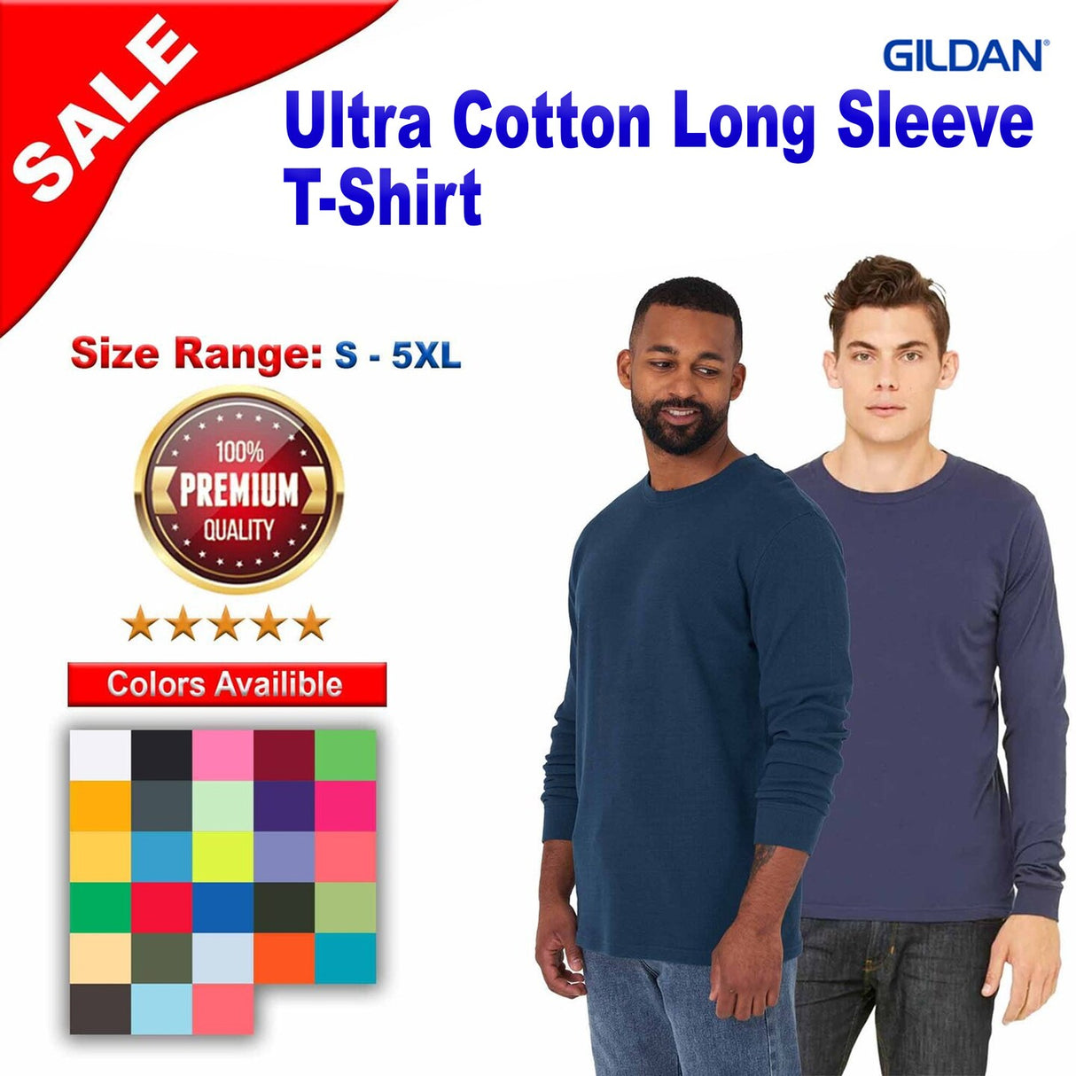 Gildan® Ultra Cotton Crewneck Long Sleeve T-Shirt
