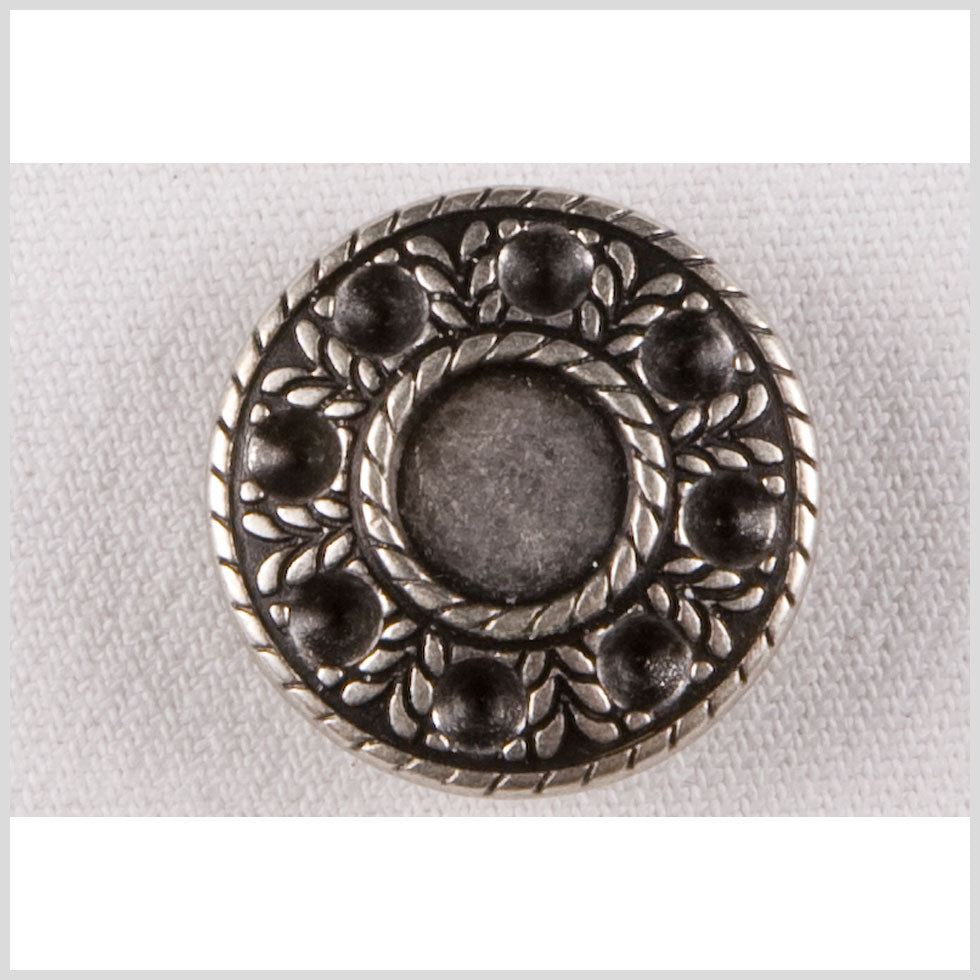 Silver Decorative Metal Shank-Back Coat Button - 32L/20mm