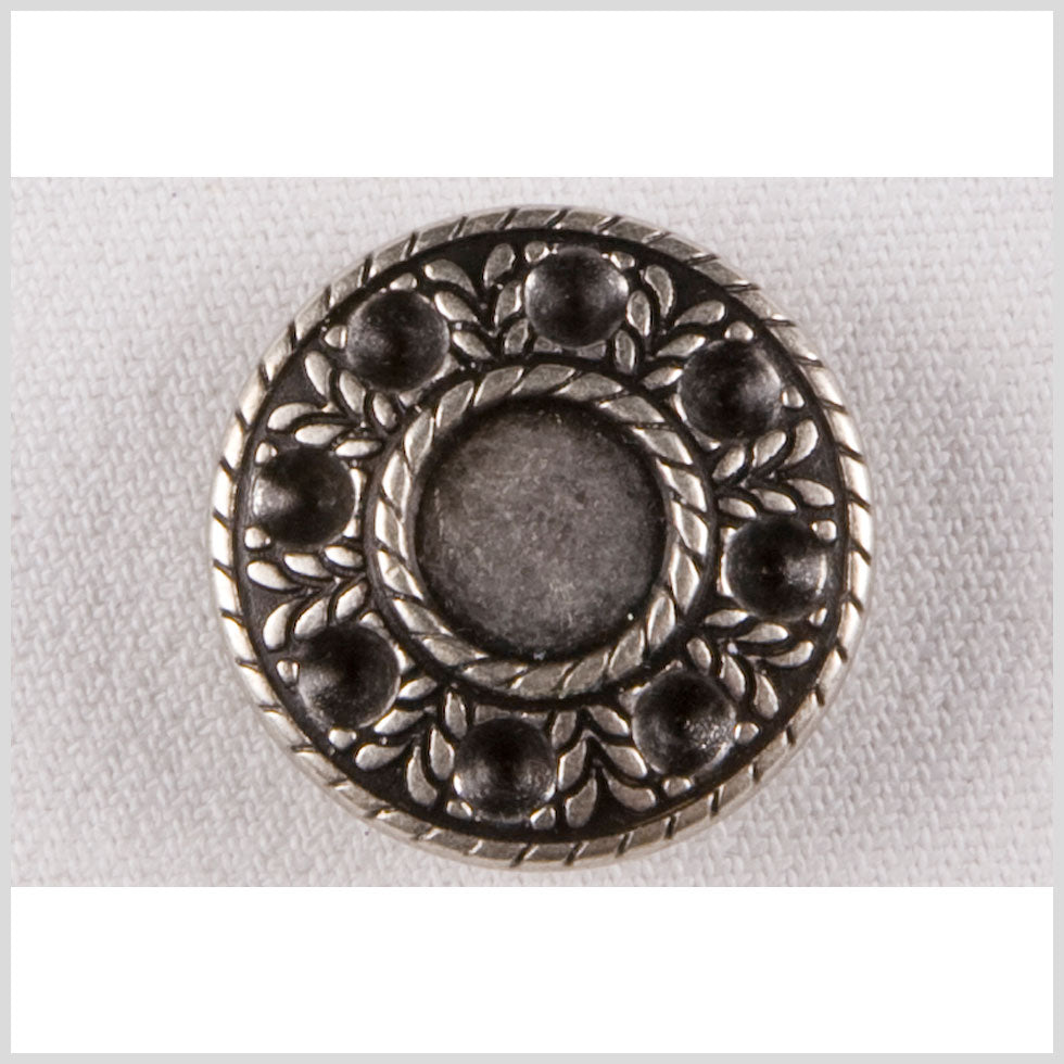 Silver Decorative Metal Shank-Back Coat Button - 40L/25.5mm