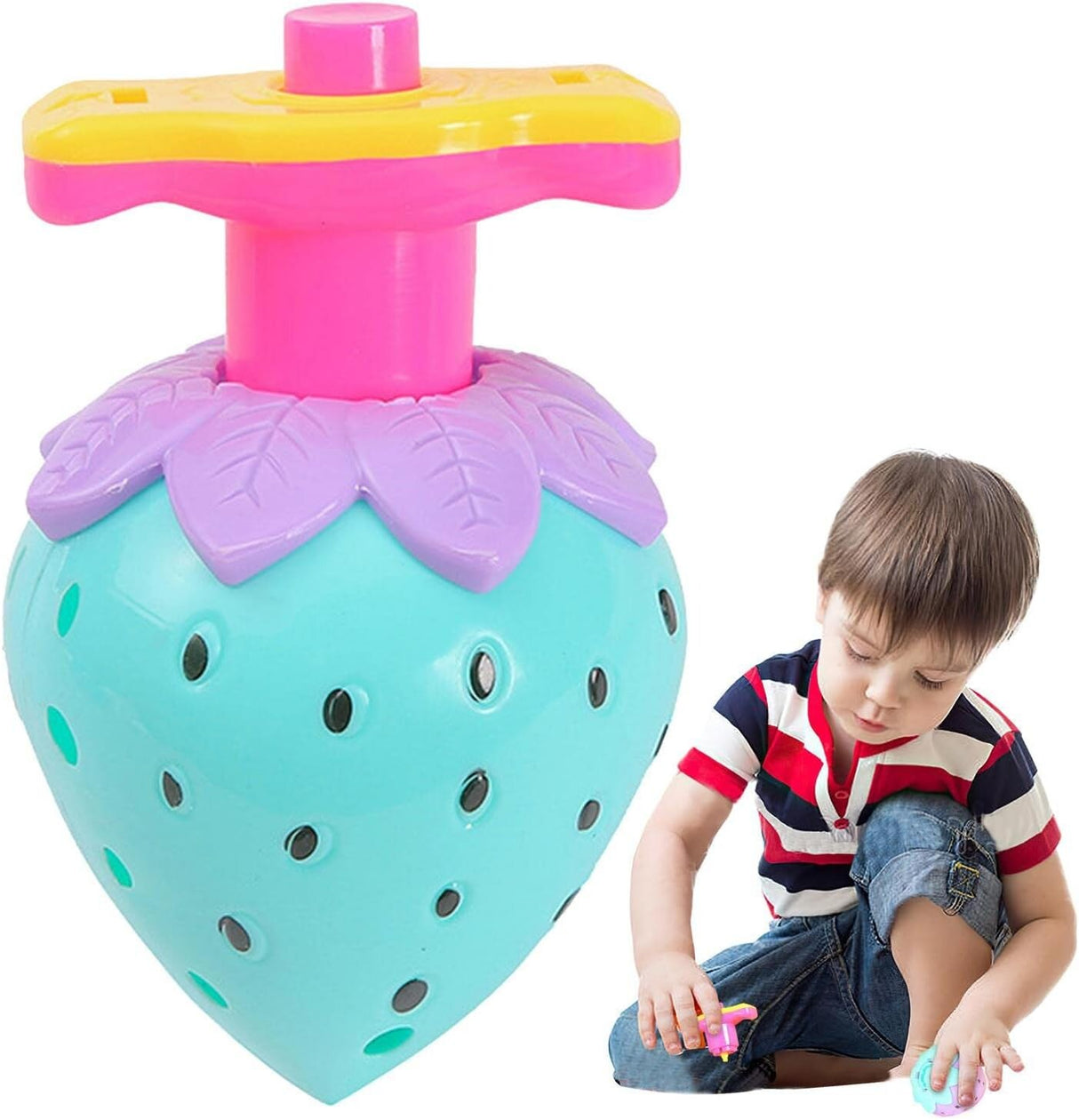 Light Up Spinning Strawberry Tops