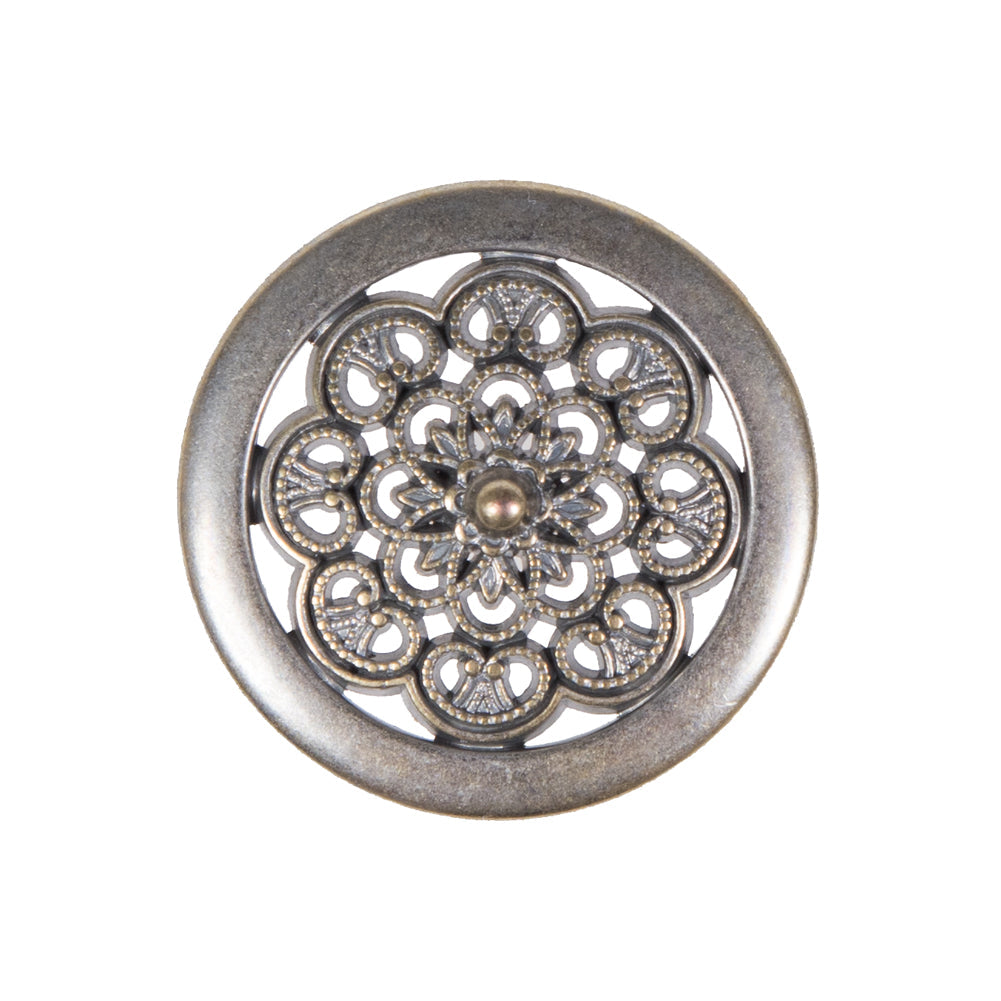 Silver Metal Coat Button - 40L/25.5mm